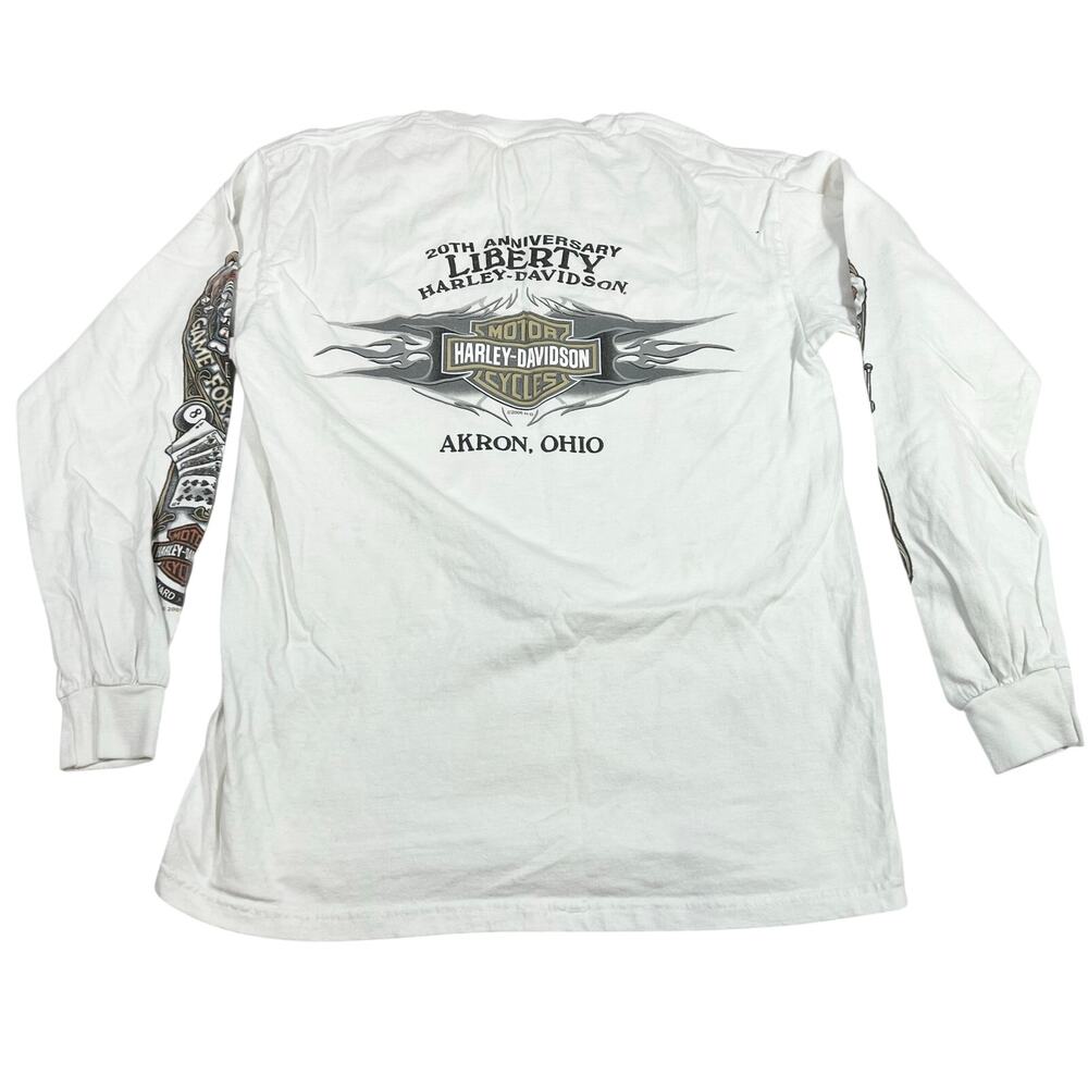 Harley-Davidson Work Hard Play Hard Akron Ohio Long-Sleeve T-Shirt Medium